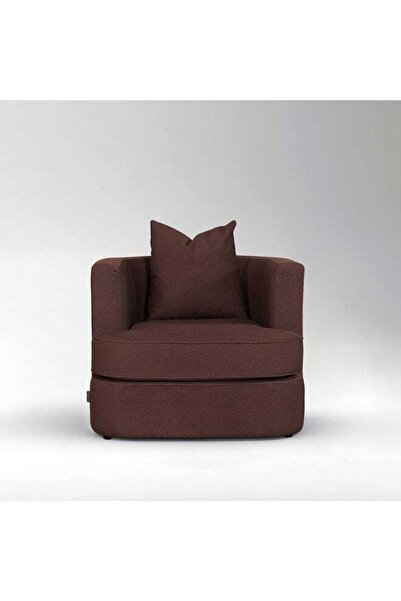 Danube Home Krish 1 Seater Fabric Sofa - Light Grey/Brown