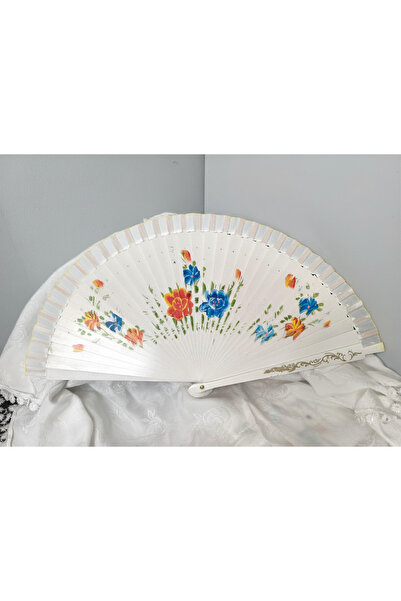 Meya design Desenli Çift Taraflı Dekoratif El Yelpazesi – 23 Cm