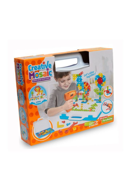 FLOOP Jucarie educativa si interactiva, set bormasina cu 237 piese, cadou pen...