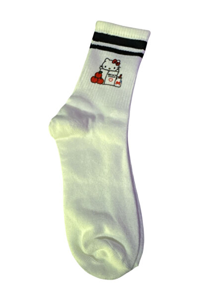 OEM Sosete albe Hello Kitty, bumbac, 39-42