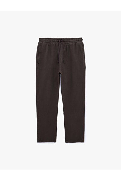 Koton Cotton Pocketed Regular Fit Trousers with Drawstring Waist