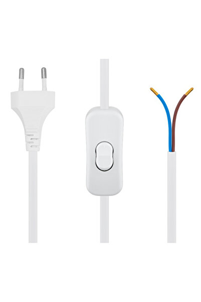 POWERTECH καλώδιο τροφοδοσίας CAB-P041 με διακόπτη, 2x 0.75mm², 1.5m, λευκό
