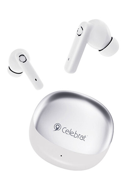 Celebrat earphones με θήκη φόρτισης W71, True Wireless, 10mm, 30/200mAh, λευκά