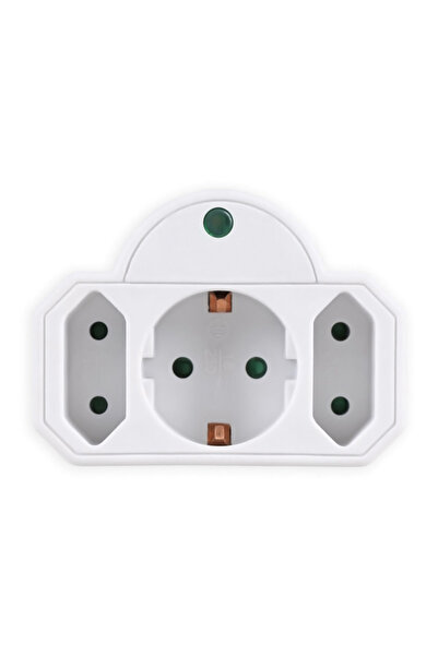 POWERTECH αντάπτορας ρεύματος PT-816, 1x schuko, 2x euro, 16A, λευκός