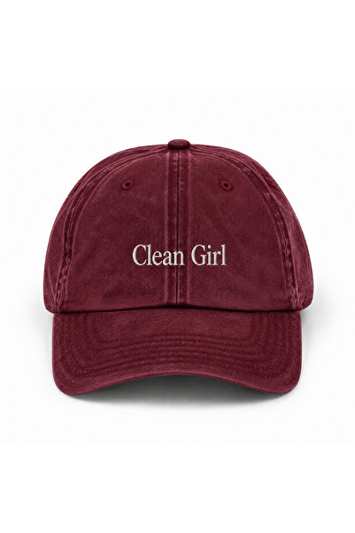 WeavedCo Clean Girl Embroidered Hat, Clean Girl Vintage Washed Baseball Cap (...