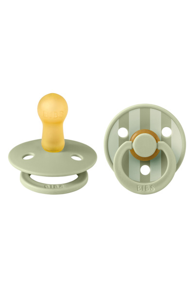 Bibs Σετ 2 παждением Colour Studio Stripe Latex, στρογγυλή τετίνη, 6μ+, Sage