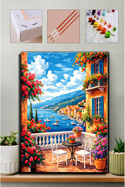 Carmen Sayılarla Boyama Seti - Teras Keyfim - Büyük Ebat 60x75cm