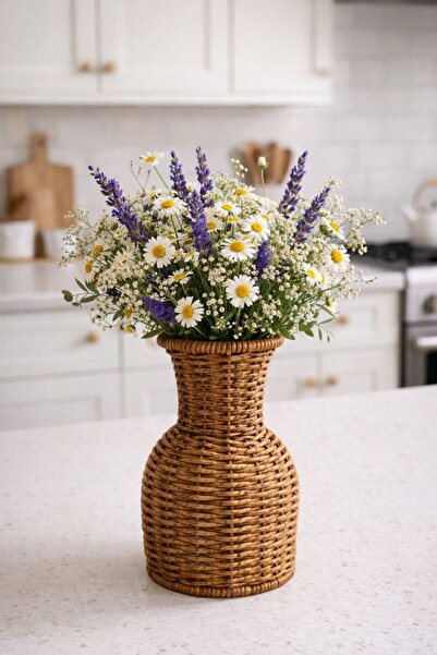 Bayev Riva-05 Rattan Vase Knitted Flower Pot Vase Multi-Purpose Decorative Ra...