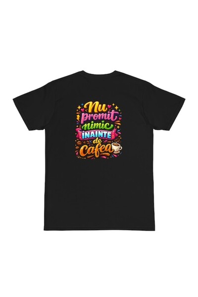 OEM Tricou personalizat cu mesaj: Promit doar nimic după ce am cafea, 100% bu...