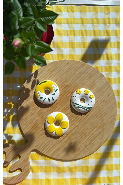 Candy Tasarım Sevimli Donut - Çiçekli Yaz Şamdan Seti 3’ lü