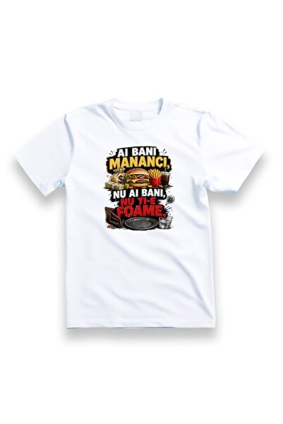 OEM Tricou personalizat cu mesaj: "Dacă ai bani, mănânci, dacă nu ai bani, nu...