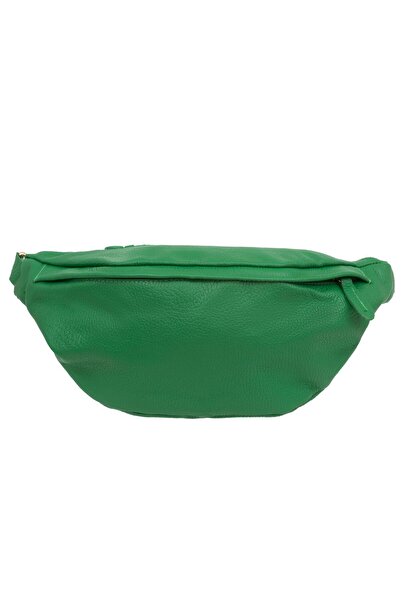 Kaletnik Pochetă din piele și organza, verde iarbă