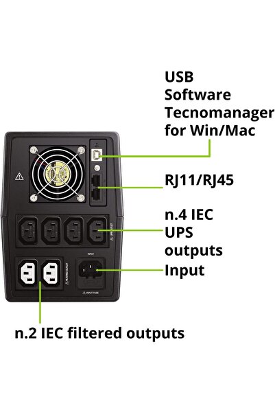 Tecnoware Power Systems Tecnoware Era Plus 2600 UPS, 2600 VA, IEC Outlets, 50...