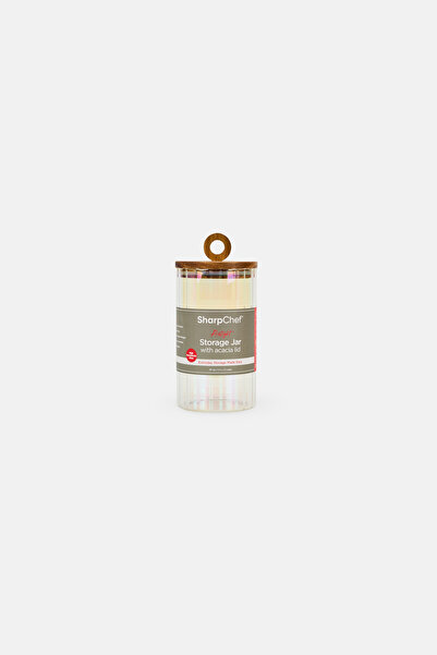 Sharp Chef Storage Jar With Acacia Lid, Transparent