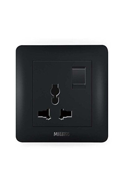 Milano Single Universal Socket Made With Polypropylene Colored In Piano Black...