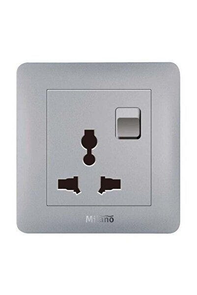 Milano 3 Pin Universal Socket With Switch Made With Polypropylene Colored In ...