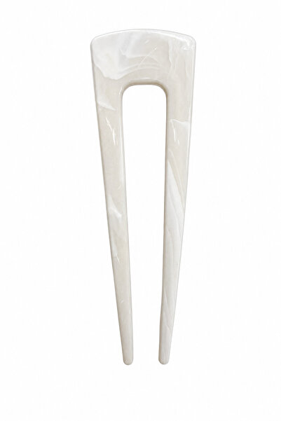 Jack Ferrero Patterned White Hair Clip Bun Fork Women's Hair Accessory