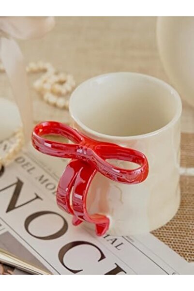 Yıldızan Ribbon Mug (Red) - Gift Ceramic Mug 931845