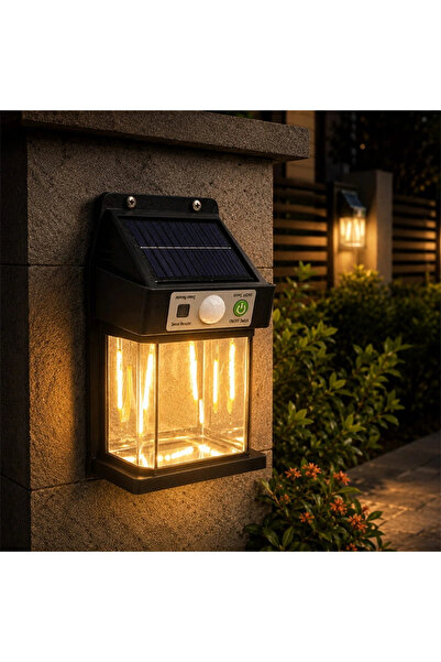1000 Lümen Güneş Enerjili Su Geçirmez Harekete Duyarlı Solar LED Dış Mekan Çift Led Bahçe L