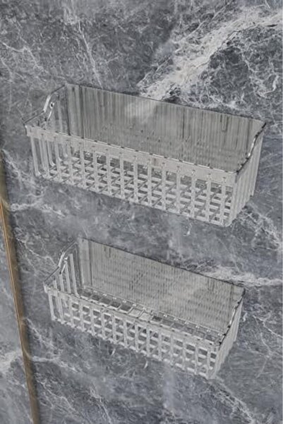 Yıldızan Efe Home & More Banyor Adhesive Bathroom Shelf, 2-Piece Bathroom Org...