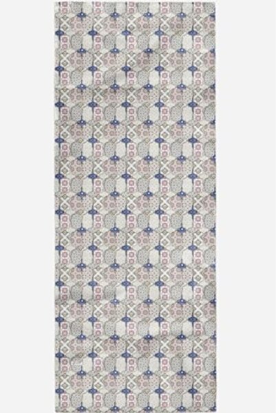 Yıldızan Edl Shop Geometric Pattern Blue Soft Cotton Shawl Light Blue Edl Sho...