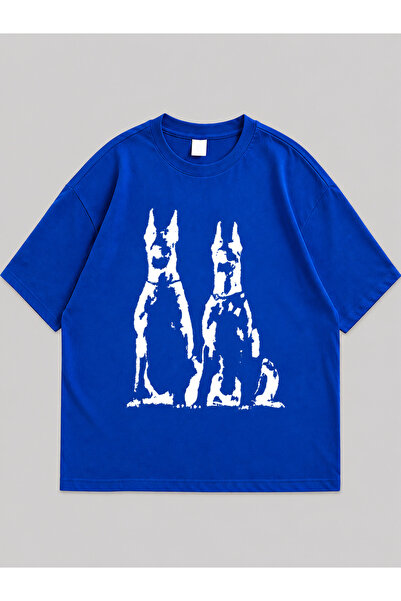 ZİYMO Men's Doberman Printed Oversized T-Shirt