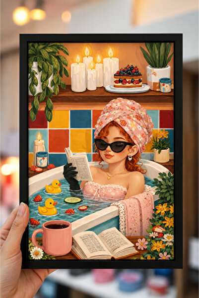 Mr Home Wooden Frame-Toilet Bathroom Table-Wall Decoration-Bathroom Wall Frame