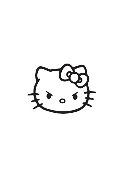 Amo-Stickers Αυτοκόλλητο αυτοκινήτου Hello Kitti 3 30εκ. Σκούρο γκρι