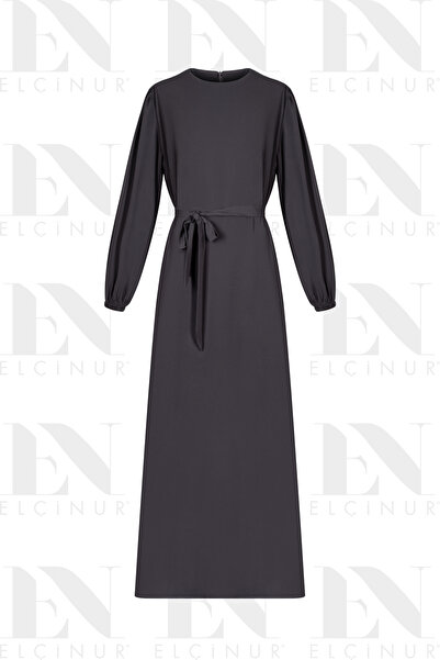 ELÇİNUR 26250 Belted Silk Dress