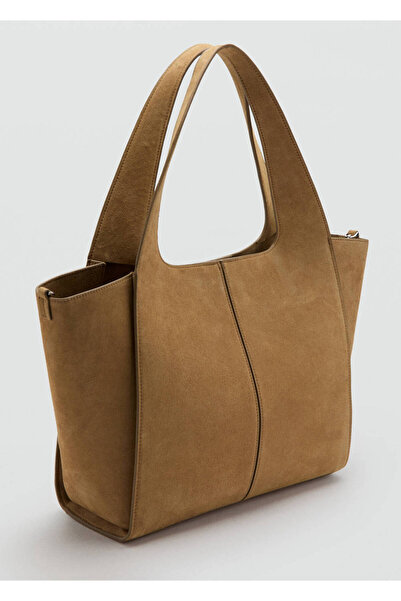 MANGO Woman Deri shopper çanta