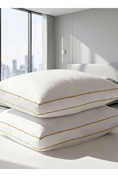 Medical Sleep 2 Pieces Bed Pillow with Double Golden Line 100% Cotton - 1600 ...