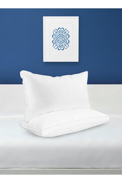 Medical Sleep قطعتان من وسائد السرير بخطين أبيضين 100% قطن - 1600 جرام - 75x50 سم