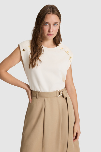 U.S. Polo Assn. Kadın Krem Bisiklet Yaka Tişört 50322050-VR256