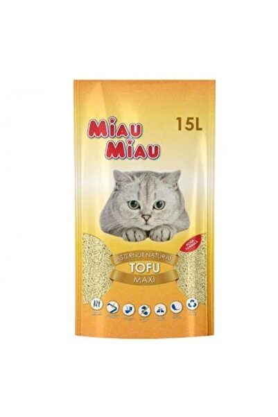 MIAU MIAU Pachet de 3 Așternut igienic pentru pisici Tofu Vanilie 15L