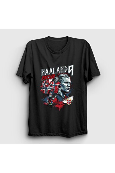 Presmono Unisex Black nor Haaland Erling Football T-Shirt 615618Tt