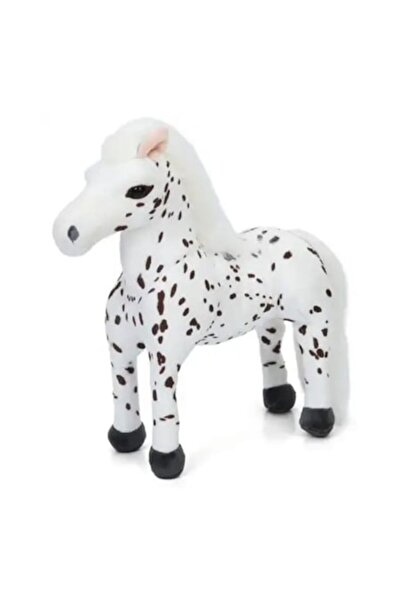 MASHASHOP Cal de pluș realist, alb/negru, 27 cm