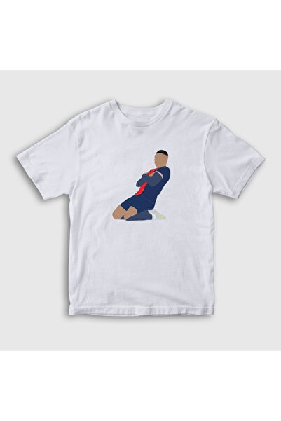 Presmono Unisex Kids White Kylian Mbappe Goal Football T-Shirt 615396Tt