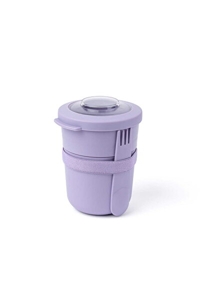 Amuse Cutie alimentara 2 in 1 Amuse, polipropilena, 450ml si 150ml, mov, cu l...