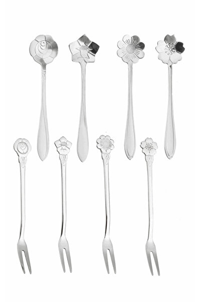 OEM Set de 8 tacamuri pentru desert YITONGFU, otel inoxidabil, argintiu, 12, ...