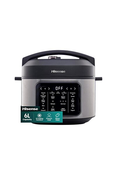 Hisense Multi Cooker HGMC6SBK , 6 liters , Silver Finish