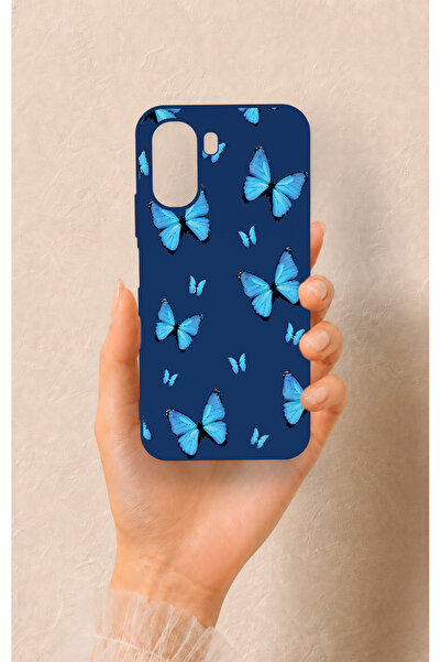 Vip Case Oppo A6T Uyumlu Mavi Kelebek Desenli Silikon Kılıf