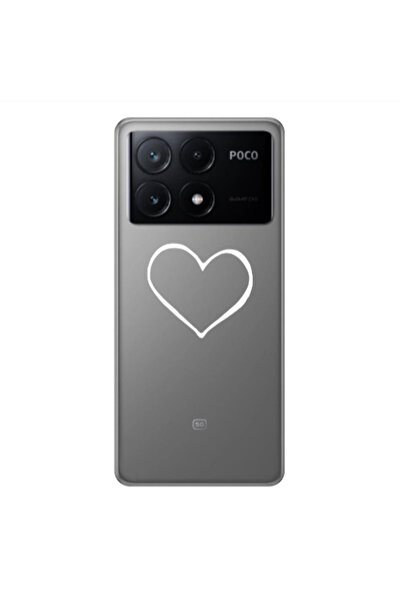 Other Xiaomi Poco X6Pro 5G White heart Transparent Silicone TPU Θήκη