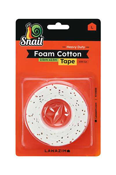 Lawazim Snail Double-Sided Foam Cotton Tape, 2.5cm x 2.5m, for Indoor and Out...