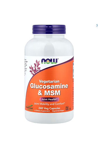 Now Foods Glucosamine & MSM (GreenGrown Glucosamine), Vegetarian, 240 Veg Cap...
