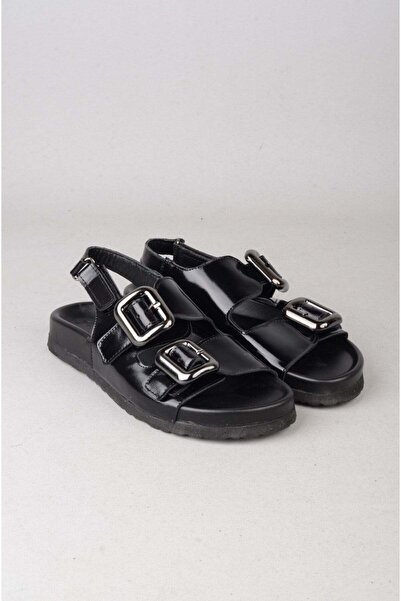 SEÇ KUNDURA Seç 4136 double band genuine leather women's sandal black