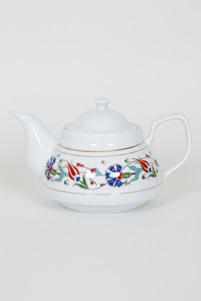 İpek Porselen 650 ml Porcelain Teapot with Tulip Pattern on the Side, Stylish...