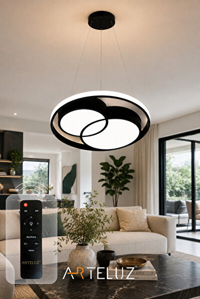 ARTELUZ ÇİFT YUVARLAK MODEL MODERN SARKIT AVİZE (50 CM)