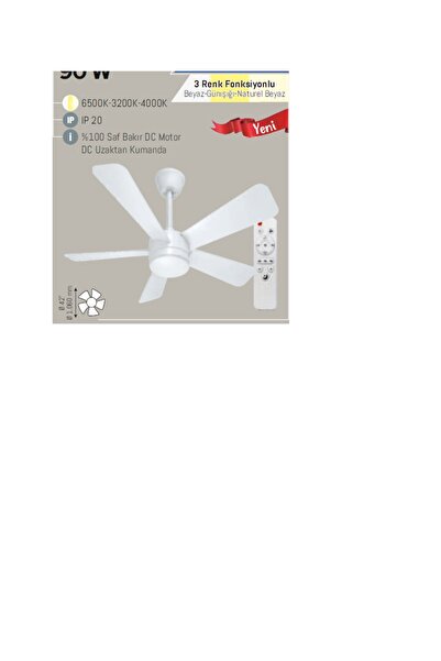 Helios HS 9318 Opto 90 W 5 PERVANELİ TAVAN VANTİLATÖRÜ - Resim 1 HS 9318 Opto...