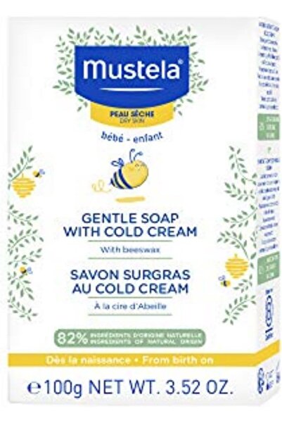 Mustela Baby Gentle Soap Bar Soap for Dry Skin with Natural Avocado, Cold Cre...