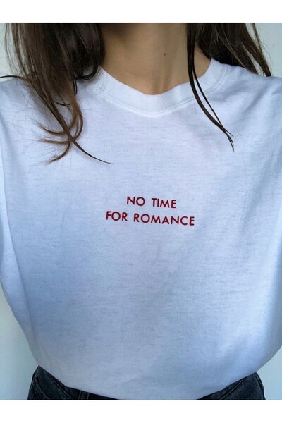 POPULUS No Time for Romance Written Printed T-Shirt